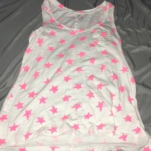 Gap White and Pink Star Tank